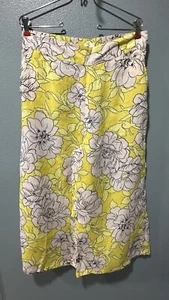 Pantalones de lino C&C California talla grande florales recortados pierna ancha tropical C164 Resort - Imagen 1 de 9