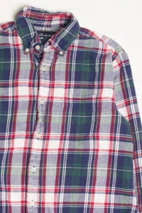 Vintage John Ashford Flannel Shirt Blue Green Plaid Small 4345 - Picture 1 of 2