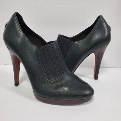 Botines BCBGMaxAzria para mujer 7 B cuero negro tacón de aguja botas al tobillo Catilda Foto 1 de 4