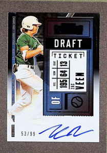 2020 Panini Contenders Draft Picks #DPT-ZV Zac Veen RC Blue Ticket Auto SP #/99