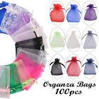 100pcs Organza Bags Small Wedding Party Favour Gift Candy Jewellery Pouch Large
