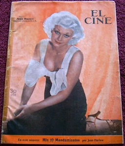 JEAN HARLOW COVER + 4 pg. El Cine (12/20/34) movies James Cagney Mae West - Picture 1 of 5