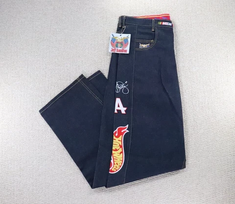 VINTAGE Jeff Hamilton Pants Mens 36 Jeans Denim Hotwheels X NASCAR Kyle Petty 44 Cover