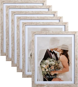 8X10 Picture Frame with Mat for Wall and Tabletop Decoration, Set of 6 9X11 Rust - Picture 1 of 9