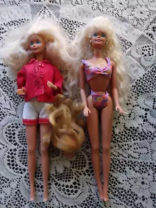 2 Vintage Mattel Barbie blonde Haare Malaysia & China + ein Puppenkopf - Bild 1 von 19