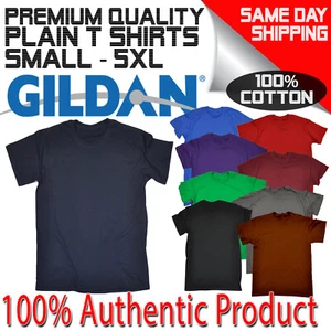 Men's Plain Blank 100% Cotton Gildan Shirt Tee tshirt T Tees shirts Top Gift - Picture 1 of 10