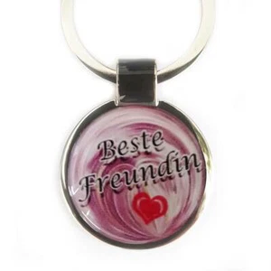 Beste Freundin SCHLÜSSELANHÄNGER * Freundschaft 3D Effekt & persönliche Gravur - Bild 1 von 3