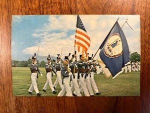 VINTAGE VIRGINIA MILITARY INSTITUTE VMI COLOR GUARD POSTCARD LEXINGTON VIRGINIA - Picture 1 of 2