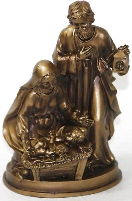 Holy Family Cold Cast Bronze Religious Catholic Classic Artwork Sculpture Statue - Image 1 of 4