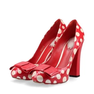 LOUIS VUITTON × Yayoi Kusama Vernis Dot Infinity Patent Leather Pumps 37 1/2 - Picture 1 of 17