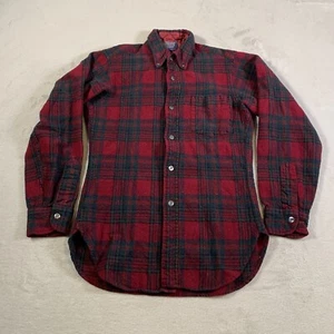Vintage Pendleton Wool Western Plaid Shirt Small Red Green Long Sleeve 80s 90s - Picture 1 of 7