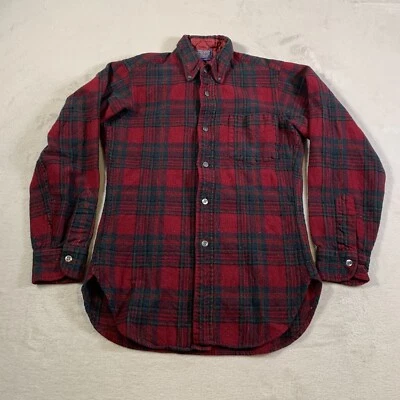 Vintage Pendleton Wool Western Plaid Shirt Small Red Green Long Sleeve 80s 90s - Image 1 of 4