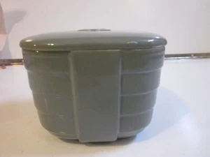Vintage Hotpoint Refrigerator Dish Hall China Gray 5" Square Art Deco w/ Cover - Picture 1 of 4