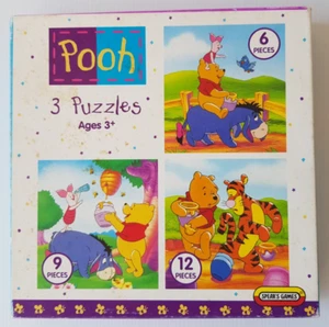 Spear's Games 3 x Winnie the Pooh Jigsaw Puzzle 6 9 & 12 pieces Vintage - Picture 1 of 11
