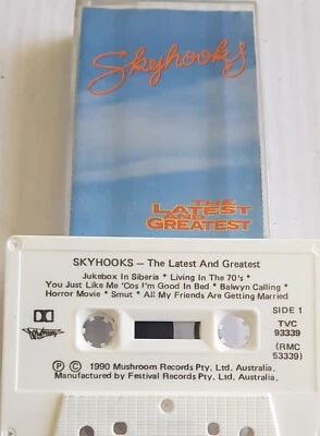 Skyhooks ‎– The Latest And Greatest - 1990 cassette tape excellent, cover VG - Image 1 of 2