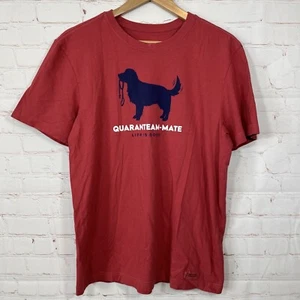 Life Is Good Shirt Mens Size Medium Red Crusher Tee Quaranteam-Mate Crew Neck - Picture 1 of 8