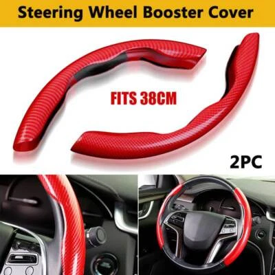 Carbon Fiber Red Car Steering Wheel Booster Cover Accessories For Mercedes-Benz - Image 1 of 4
