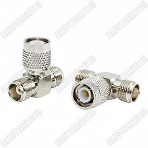 1x TNC Male to Dual Female Jack "T" Type Adapter 3 Way Connector WIFI Converter - Afbeelding 1 van 6