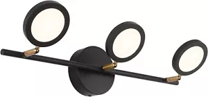 Black Vanity Lights Bulb 3-Lights LED Wall Sconces in Bathroom Up or Down Rotate - Picture 1 of 9