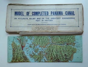Ancien plan technique model of completed panama canal relief map projet 1913 - Imagen 1 de 12