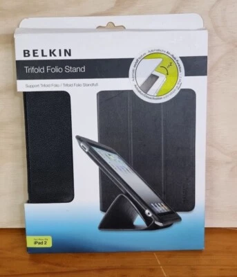 Soporte Belkin Trifold Folio para iPad 2 Negro Tipo Protector Vista Elegante Soporte (B6) Foto 1 de 4