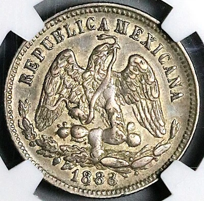 Moneda de plata culiacán rara de 25 centavos México 1888-Cn NGC XF 45 86k (24121004C) Foto 1 de 4