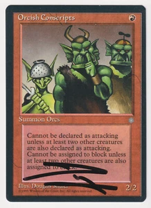 Miscut Signed Orcish Conscripts MP Ice Age Artist Douglas Shuler 1995 MTG Magic! - Picture 1 of 2