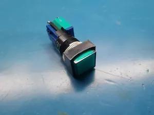 Push Button Switch Momentary 5A 250v AC ILLU Green Swiss Made - Picture 1 of 5