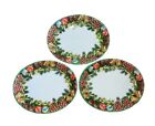 3 Vintage Plastic Holiday Christmas Serving Party Platters Plates Large Oval