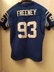 Dwight Freeney INDIANAPOLIS COLTS # 93 AUTHENTIC REEBOK SEWN jersey Youth  Small - Picture 1 of 4