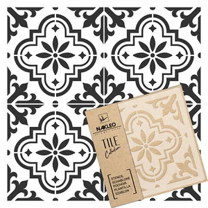 VALETTA Tile reusable PLASTIC Stencil // Moroccan Geometric // Floor Wall - Picture 1 of 4
