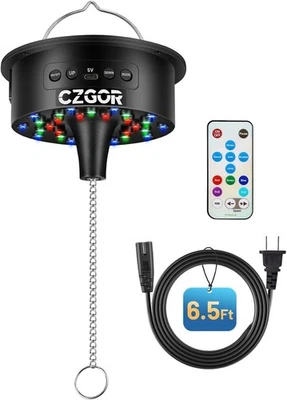 Disco Ball Motor w. Light, 0/3/6/9/12/15 RPM, 4'' - 16'' Mirror Ball, 6.5ft cord - Image 1 of 4