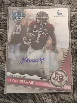 2023 Bowman University Chrome Evan Stewart #144 Autograph Auto 1st Prospect - Image 1 of 2