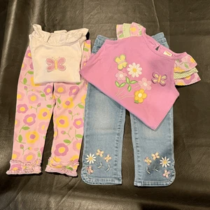 Gymboree 4-pc Set 2T Girls Paisley Collection Jeans, Leggings, 2 Tops Kids - Picture 1 of 1