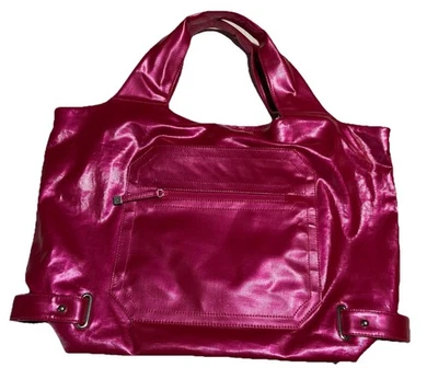 Large Maxx New York Hot Pink Tote Bag Purse Zebra Print Lining Double Handles - Image 1 of 4