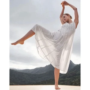 Athleta Canopy Parachute Dress XL Maxi Lightweight Loose Gray Baggy Athleisure - Picture 1 of 11