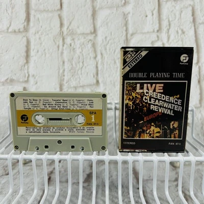 Creedence Clearwater Revival Live Europe Cassette Fantasy Portugal paper label - Image 1 of 4