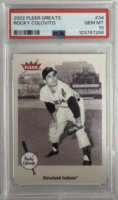 2002 FLEER GREATS #34 ROCKY COLAVITO PSA 10 103767268 - Image 1 of 2
