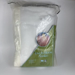 Vintage Sears Polyester with Nylon Binding Trim Blanket White USA 80”x90” New - Picture 1 of 17