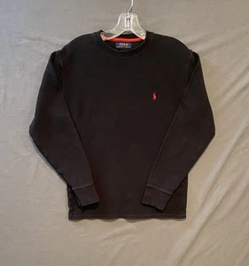 Polo Ralph Lauren Long Sleeve Thermal Shirt Boys Medium Black - Picture 1 of 6