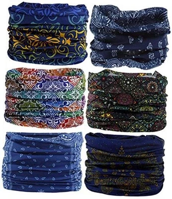 Diadema Cuello Polaina Cabeza Envoltura Prendas para la Cabeza Máscara Facial Talla Única 6 piezas. Serie Azul Foto 1 de 4