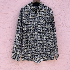 Rock Roll n Soul Button Up Shirt All Over Print Western Flowers Floral Yellow - Picture 1 of 7