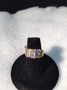 CUBIC ZIRCONIA RING BAND W/ 50 MLS GOLD PLATED OVER BRASS -SIZE 6 NEW!!! - Picture 1 of 6