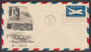 1958 Air mail 7c blue entire Sc UC26 FDC with Art Craft cachet airmail - Picture 1 of 1