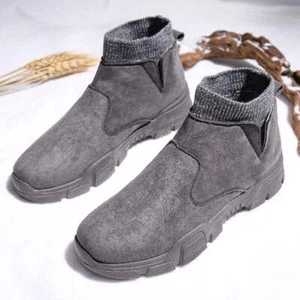 Men's High Top Shoes Casual Suede Upper Footwear Wear Resistant Outsole Male Sne - Picture 1 of 30