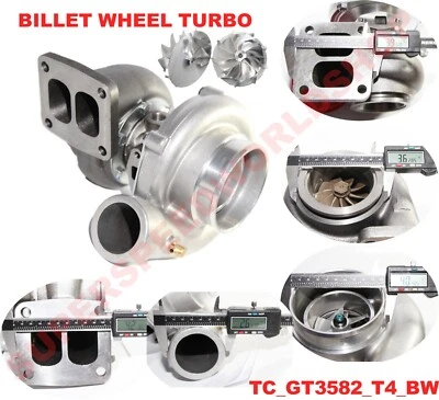 GT3582 GT35 T4-4 UPGRADE BILLET WHEEL Turbo Compressor A/R 0.70 Turbine A/R 0.63 - Image 1 of 4