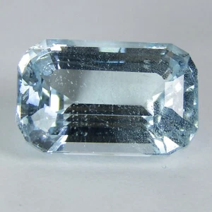4.33Cts Genuine Unheated Earth Mined Aquamarine Emerald Cut Gemstone Ref-VIDEO - Picture 1 of 4