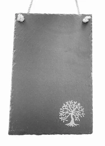 Tree of Life Slate Hanging Memo Board Shopping List Kitchen Chalk Board Gift - Picture 1 of 2