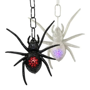 Simulation Glowing Spider Ornament Scary Halloween Party Decor Window Wall - Picture 1 of 13