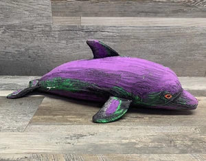 Vintage 1992 Determined Productions Purple /Green Orca Whale Plush 17” - Picture 1 of 7